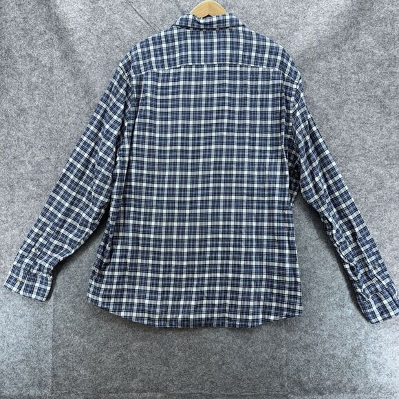 Faherty Mens Plaid Long Sleeve Button Up Shirt Size XXL Blue Lightweight Preppy - Picture 3 of 9